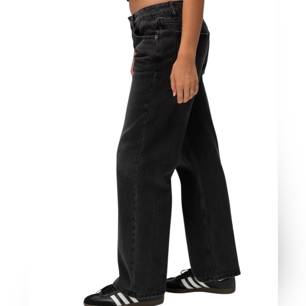 RSQ Women's Low‎ Rise Loose Straight Denim Jeans Size 33 Black - Picture 5 of 9